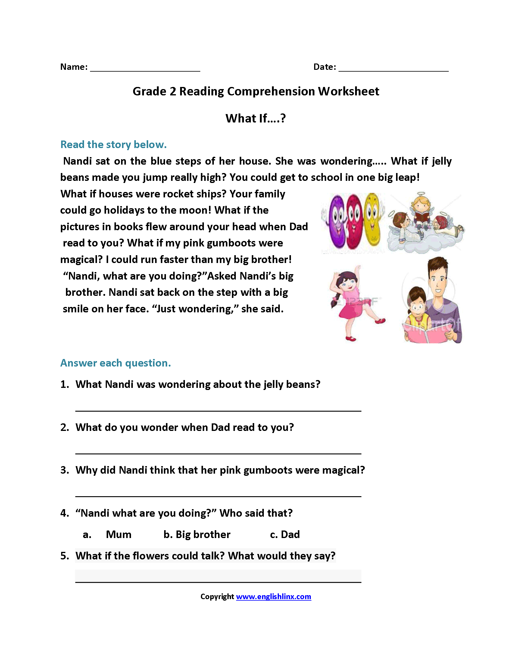 Free Printable Grade 2 Reading Comprehension Worksheets