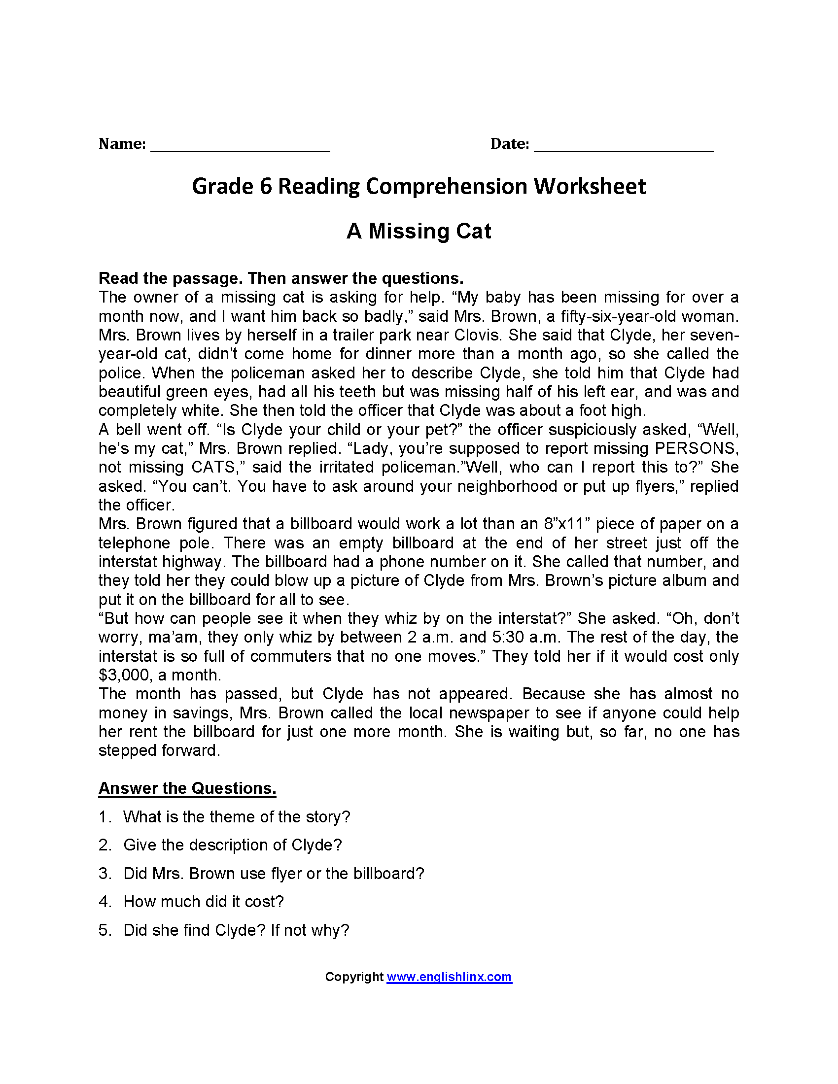 worksheet-reading-comprehension-worksheets-6th-grade-grass-fedjp-worksheet-study-site