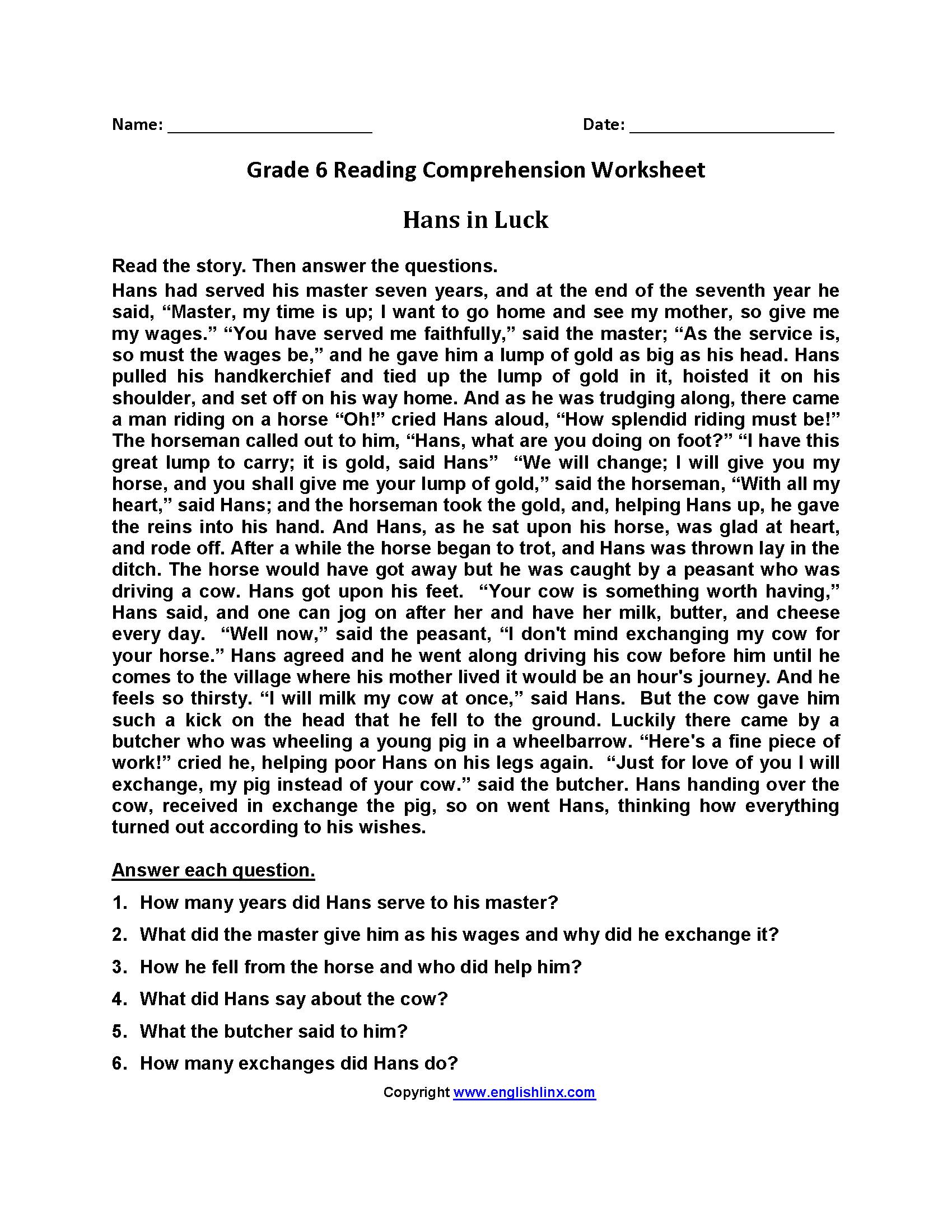 worksheet-reading-comprehension-worksheets-for-6th-grade-grass-fedjp
