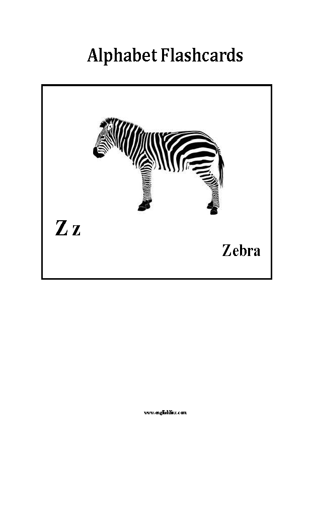Letter Z Alphabet Flashcard Worksheet