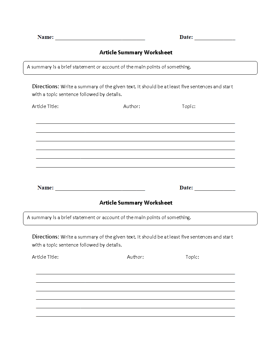 how to write a summary of a passage examples