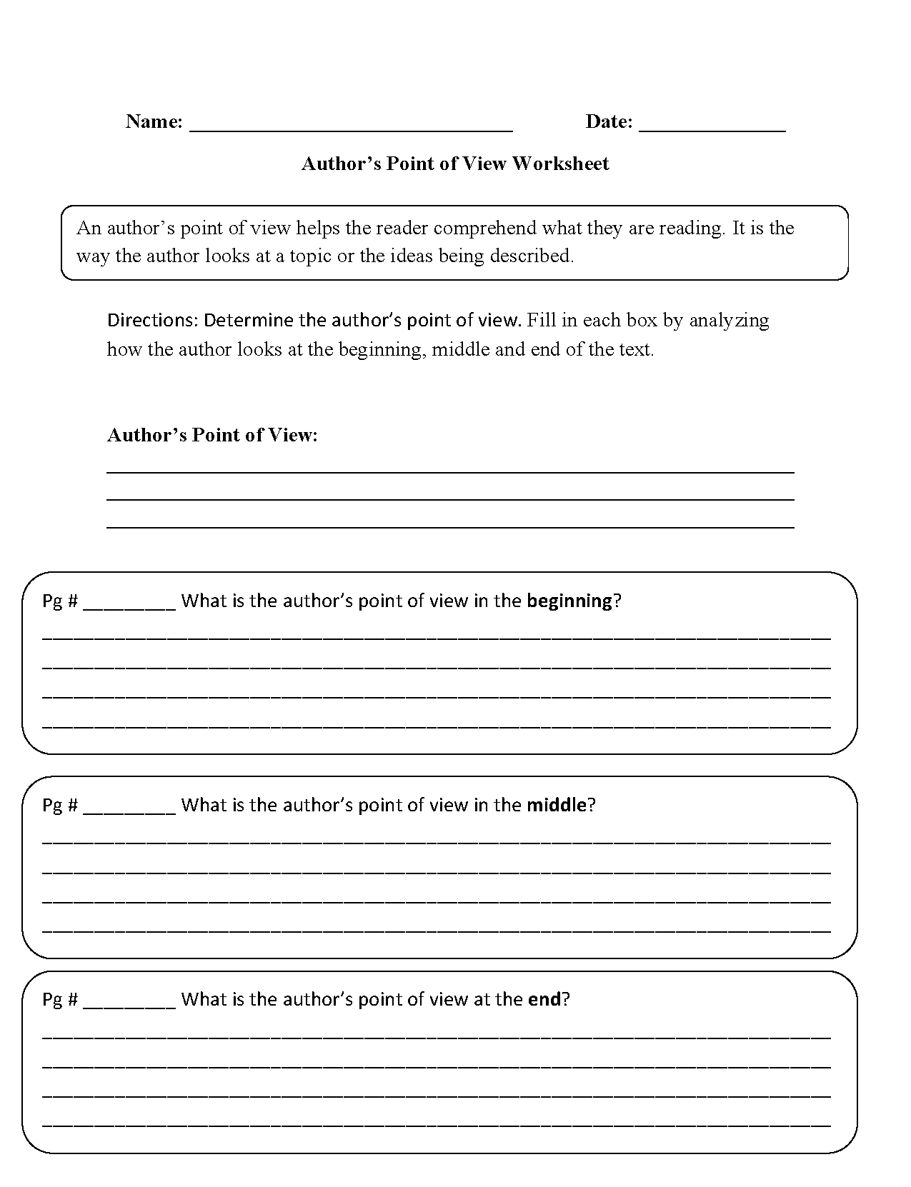 Englishlinx.com | Point of View Worksheets