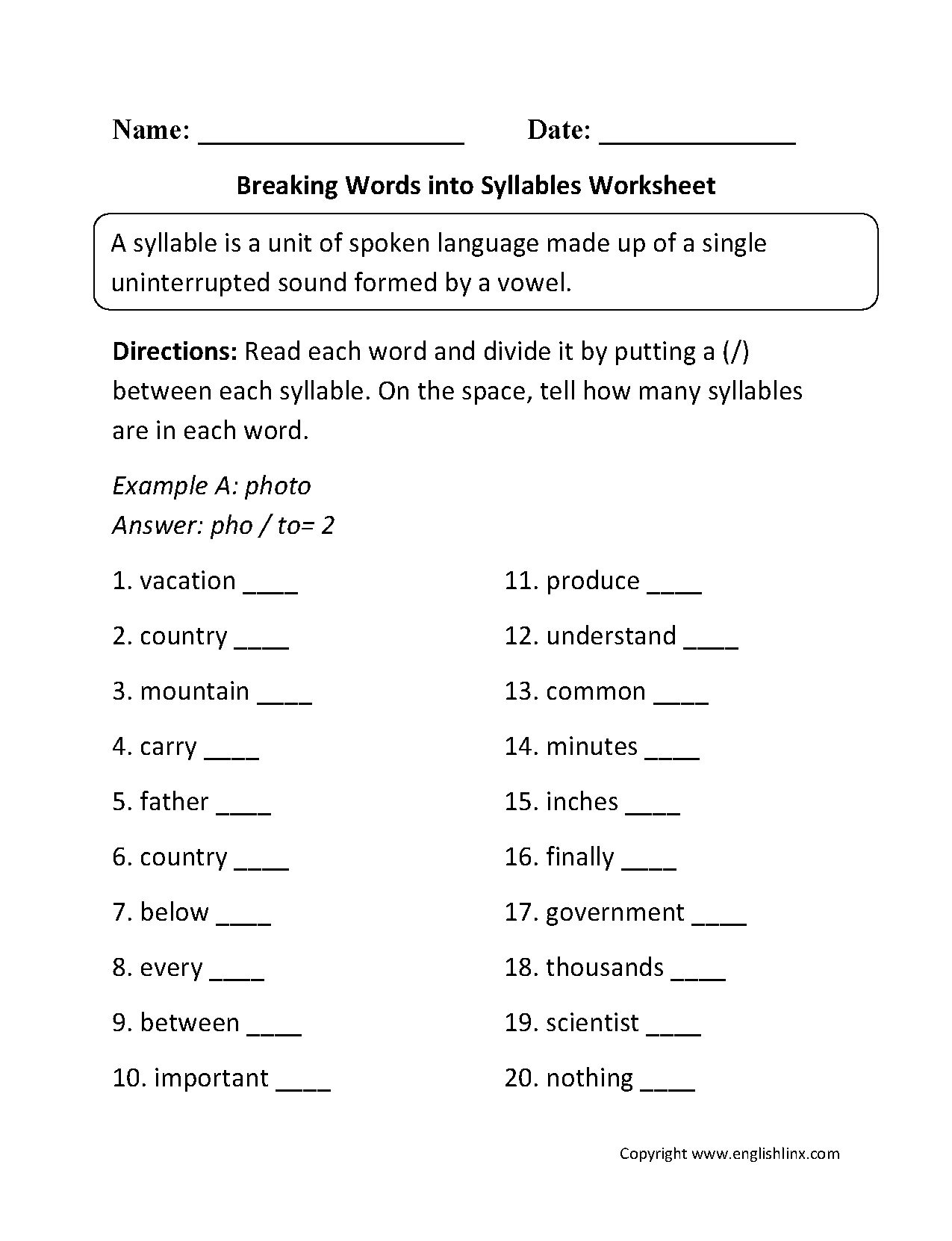 What are some unusual three-syllable words?