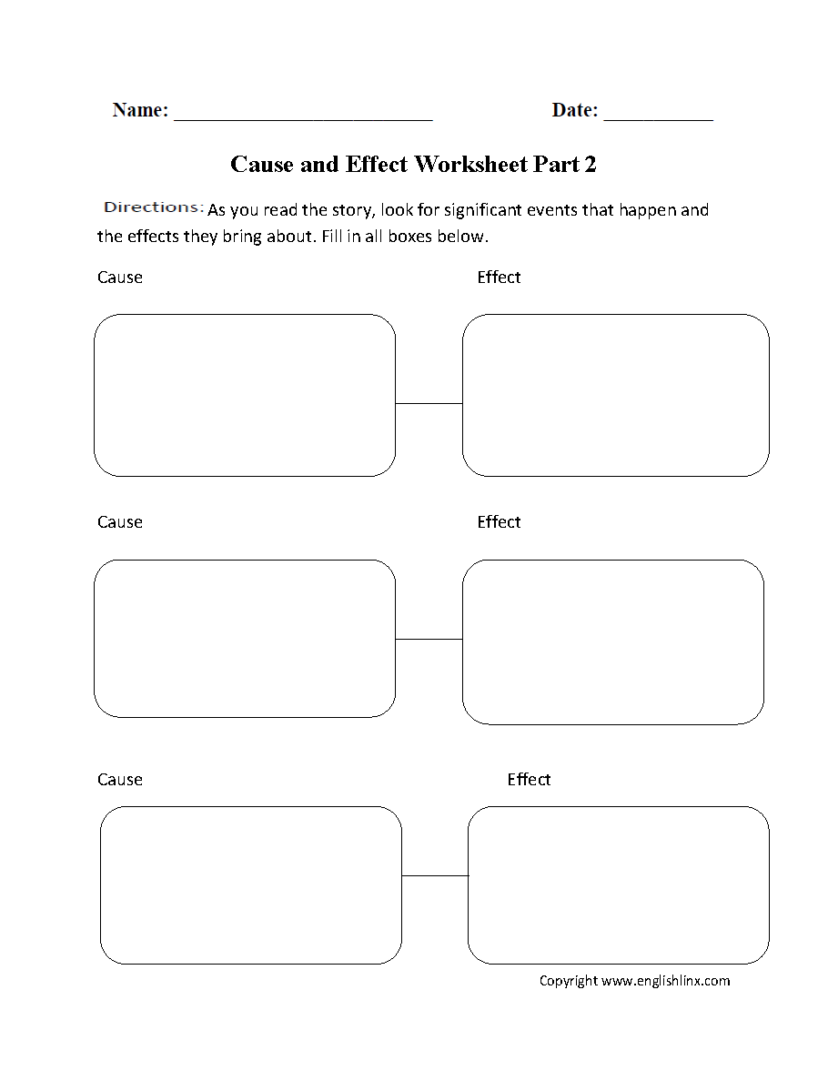 Reading Worksheets Cause And Effect Worksheets