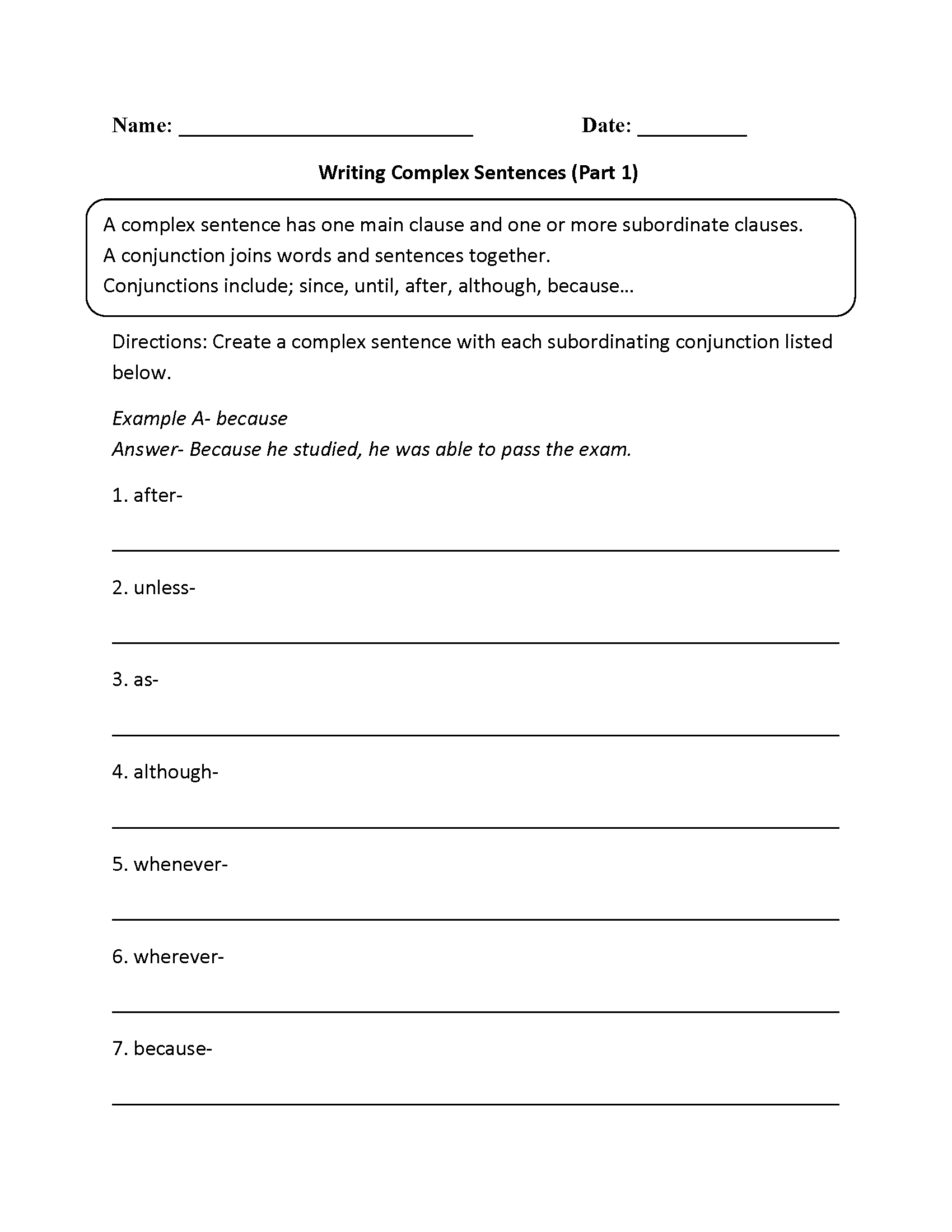 7th grade writing worksheets pdf