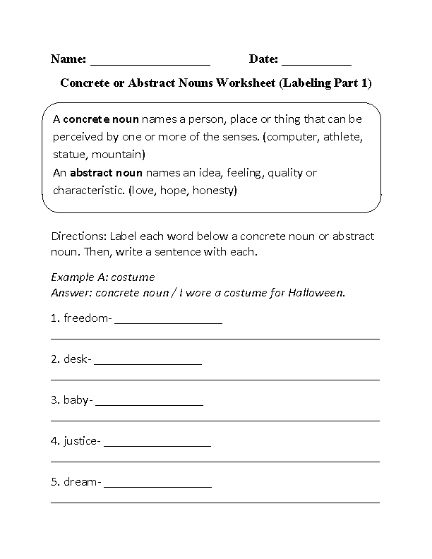 concrete-and-abstract-nouns-worksheet