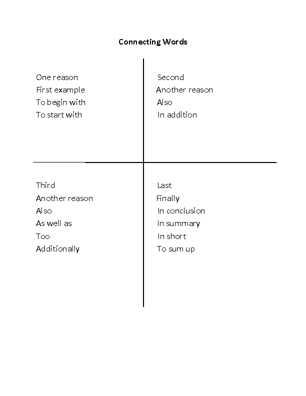 Connecting Words Worksheet