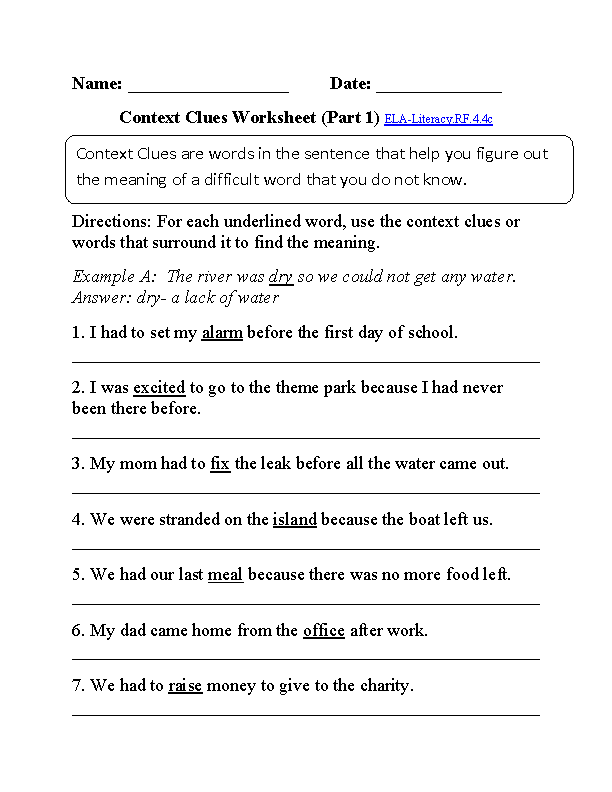 Context Clues 1 ELA-Literacy.RF.4.4c Reading Foundational Skills