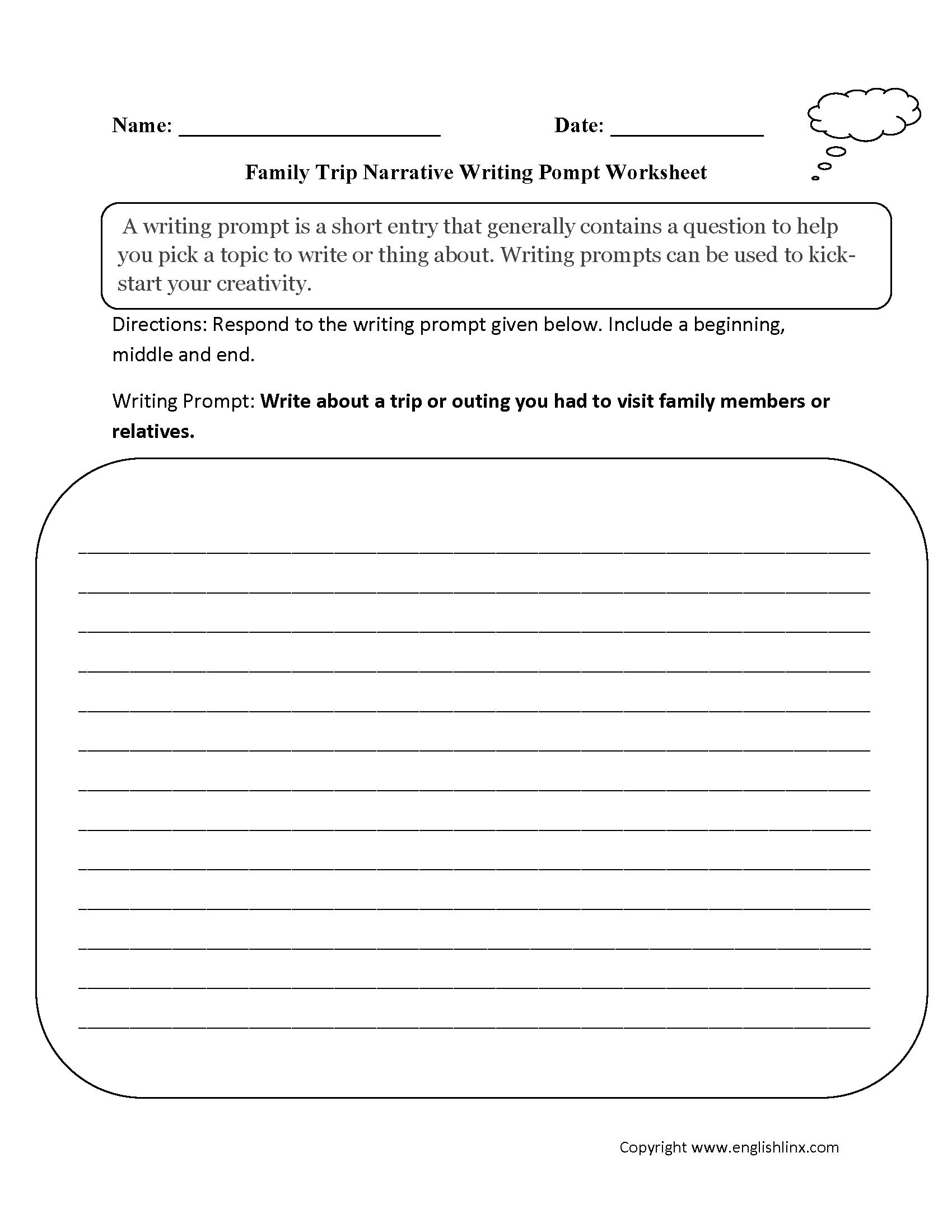 Narrative essay prompts for elementary school