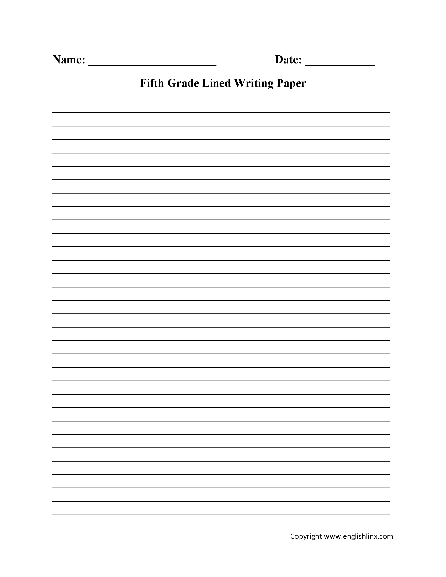 Writing Worksheets | Lined Writing Paper Worksheets