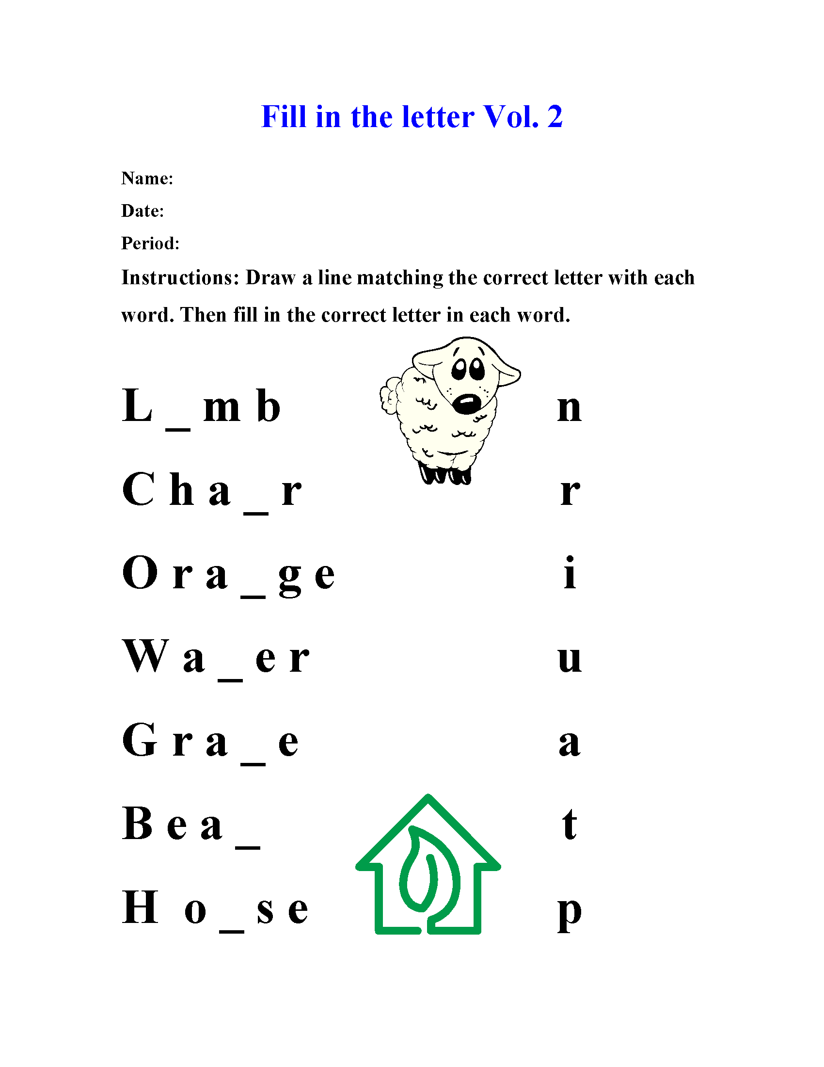 Fill in the letter Vol 2
