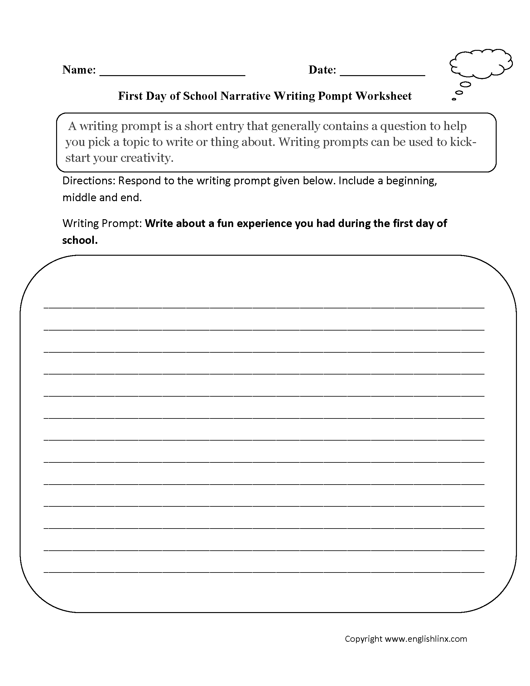 Printable Writing Prompts 2nd Grade