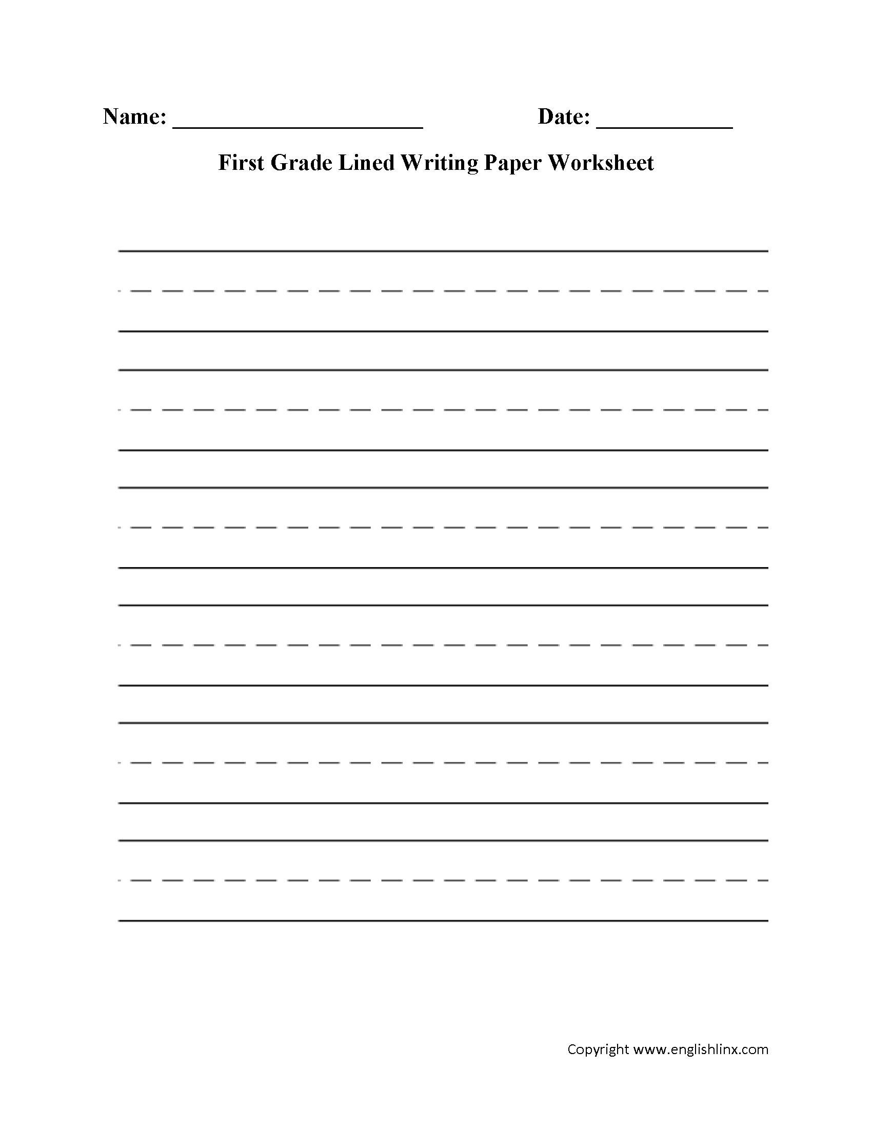 1st grade handwriting activities for third
