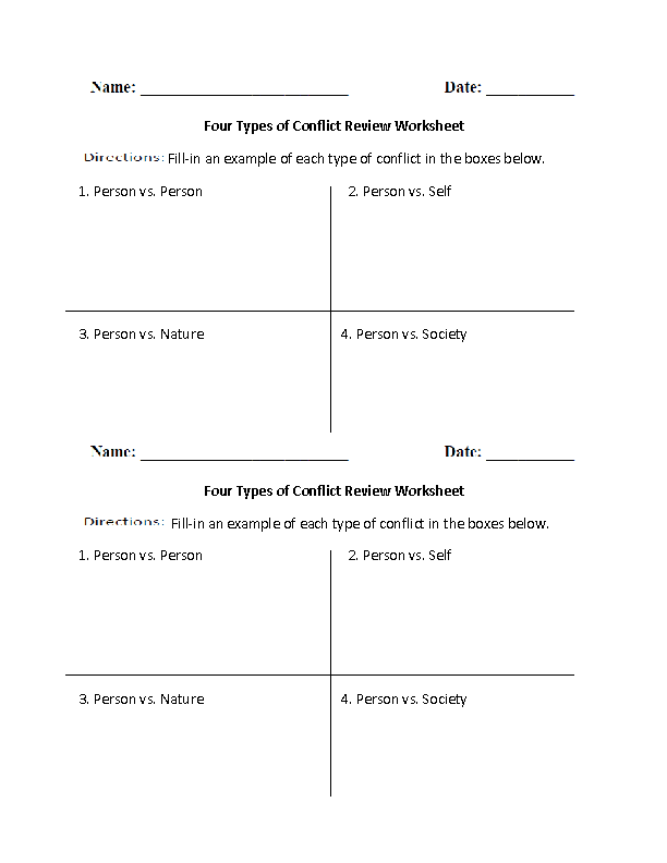 Englishlinx.com | Conflict Worksheets