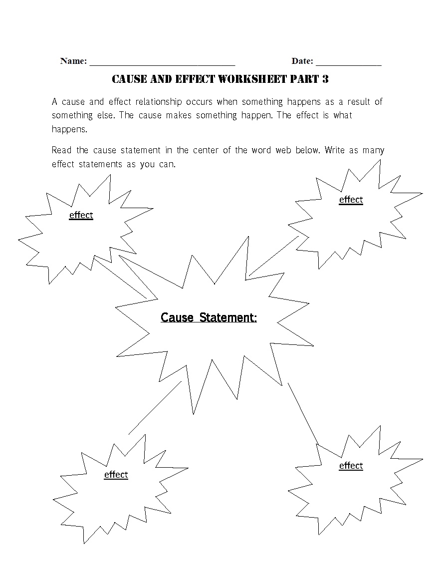 Fun with Cause and Effect Worksheet
