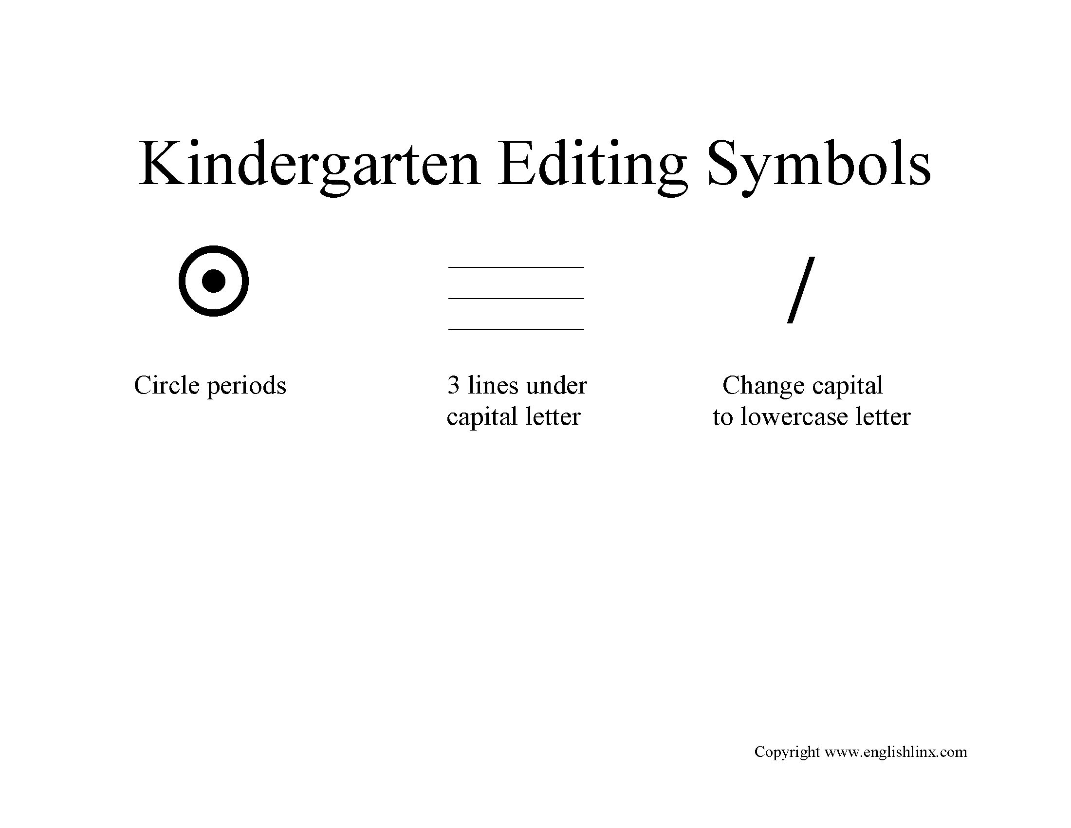 K-5 Editing Symbols Worksheet