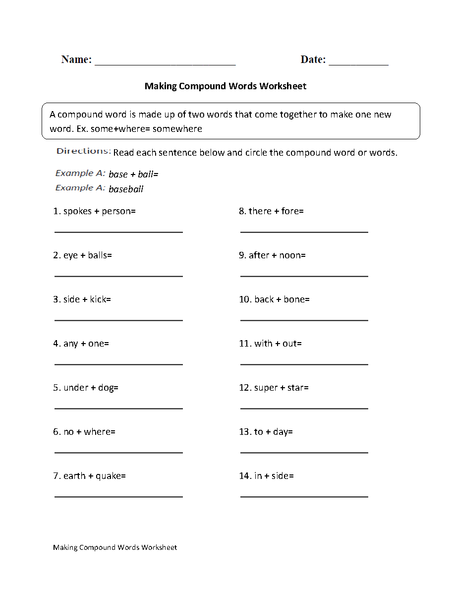 Englishlinx.com | Compound Words Worksheets