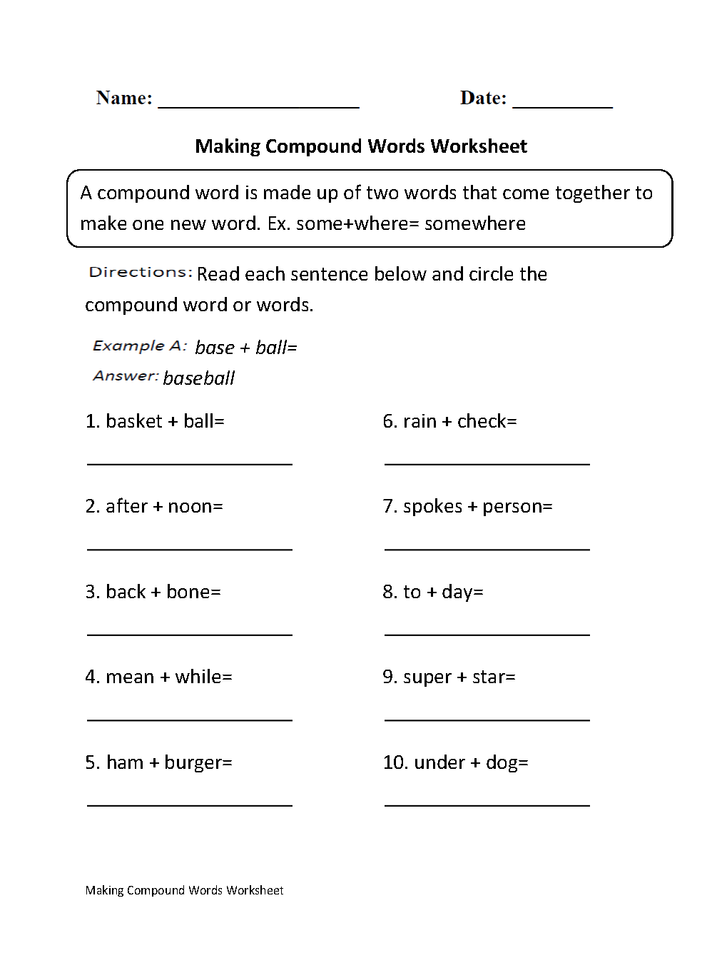 Englishlinx.com | Compound Words Worksheets