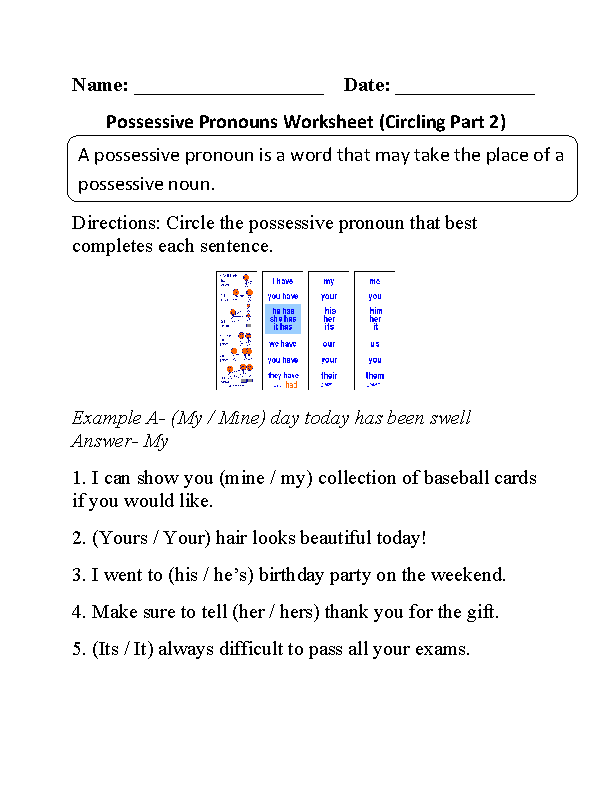 Possessive Pronouns Exercises Pdf With Answers Online Degrees