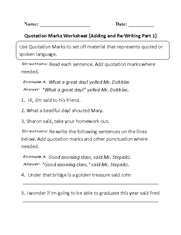 Punctuating Dialogue Worksheet Third Grade - 1000 images about grammar