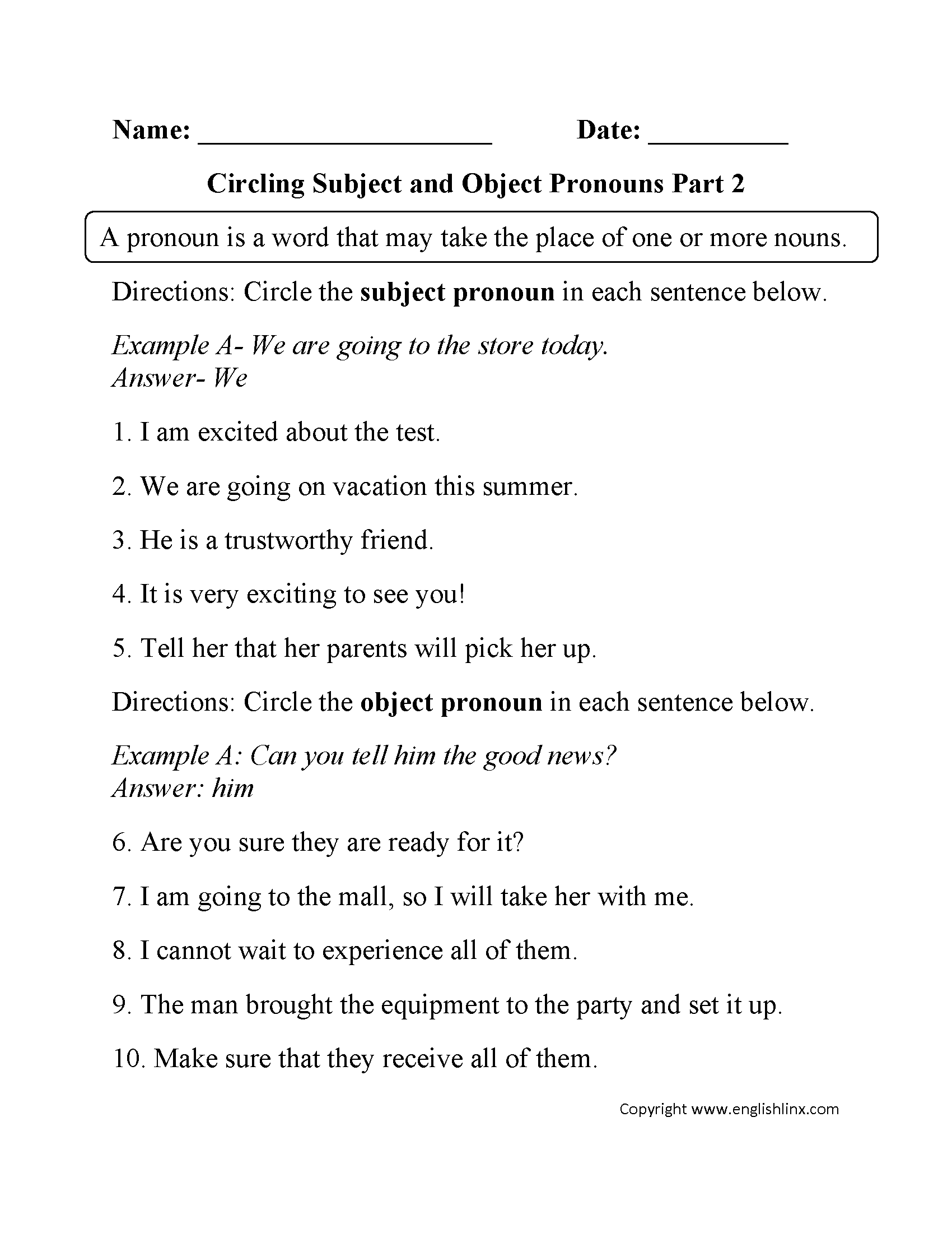 Verb Exercises With Answers Class 2