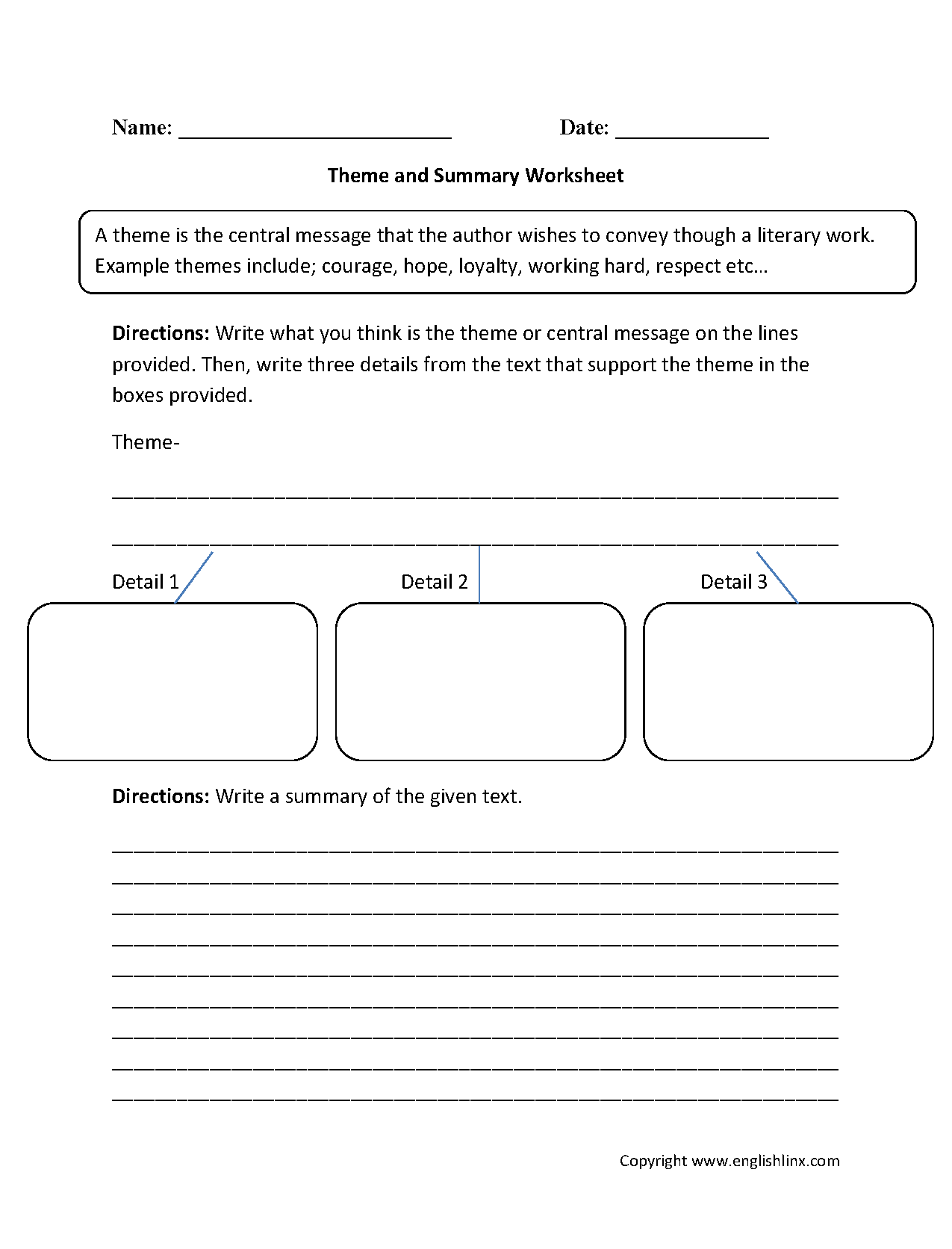 theme-worksheets-theme-and-summary-worksheets