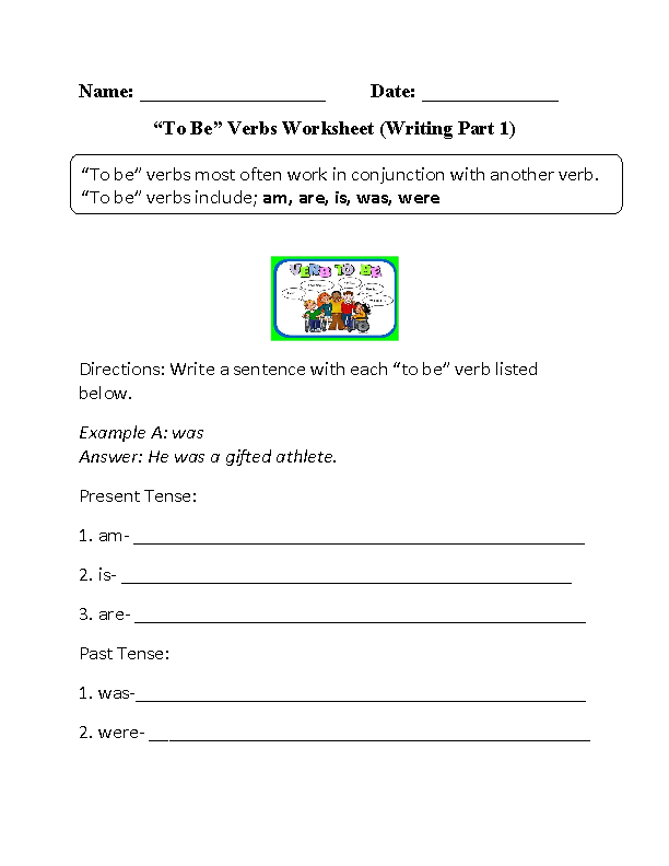Was or Were To Be Verbs Worksheet