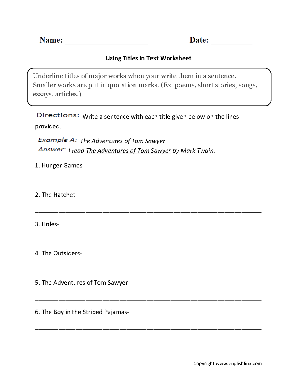 Grammar Mechanics Worksheets  Italics and Underlining Worksheets printable worksheets, worksheets for teachers, worksheets, multiplication, math worksheets, and grade worksheets Quotation Marks Worksheet 3rd Grade 1331 x 1012