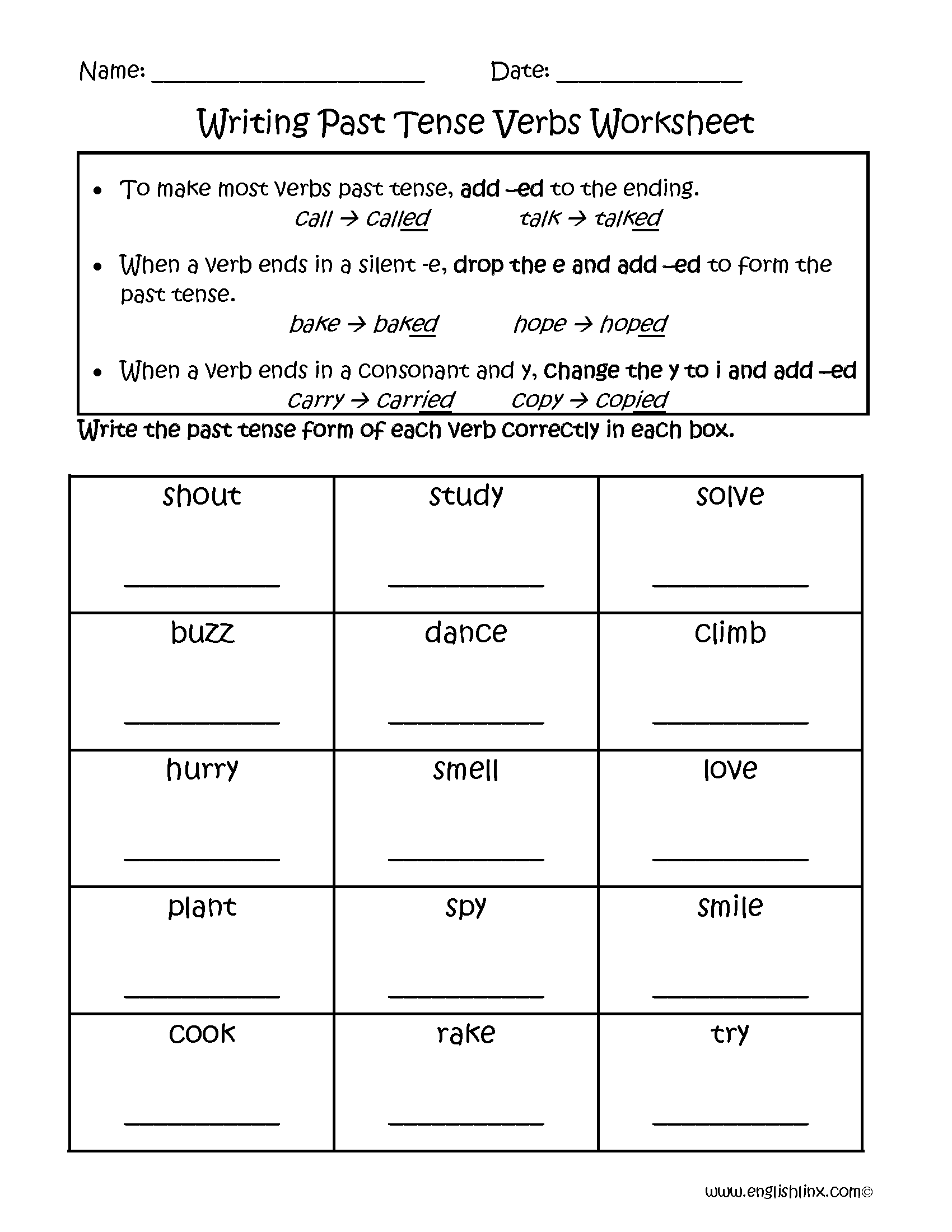 past-tense-verb-activities