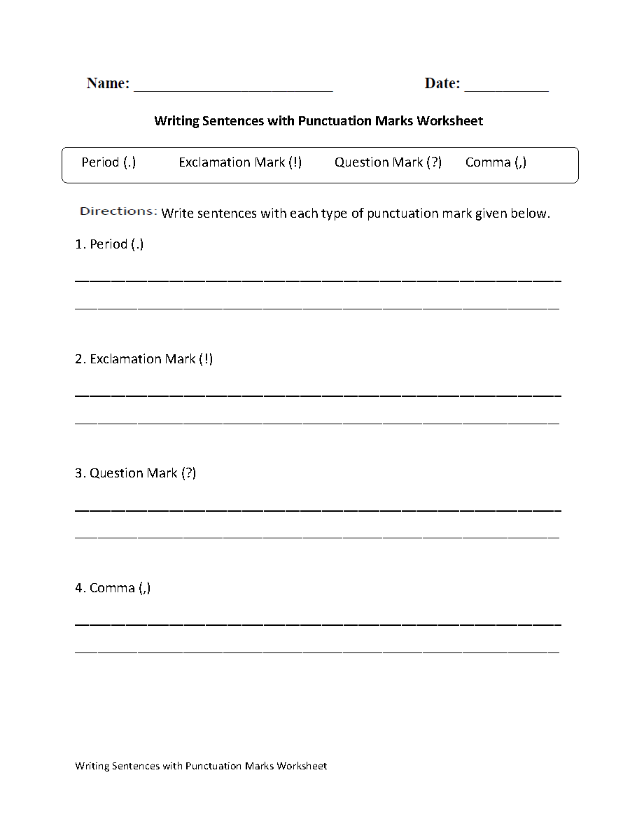 Englishlinx.com | Punctuation Worksheets