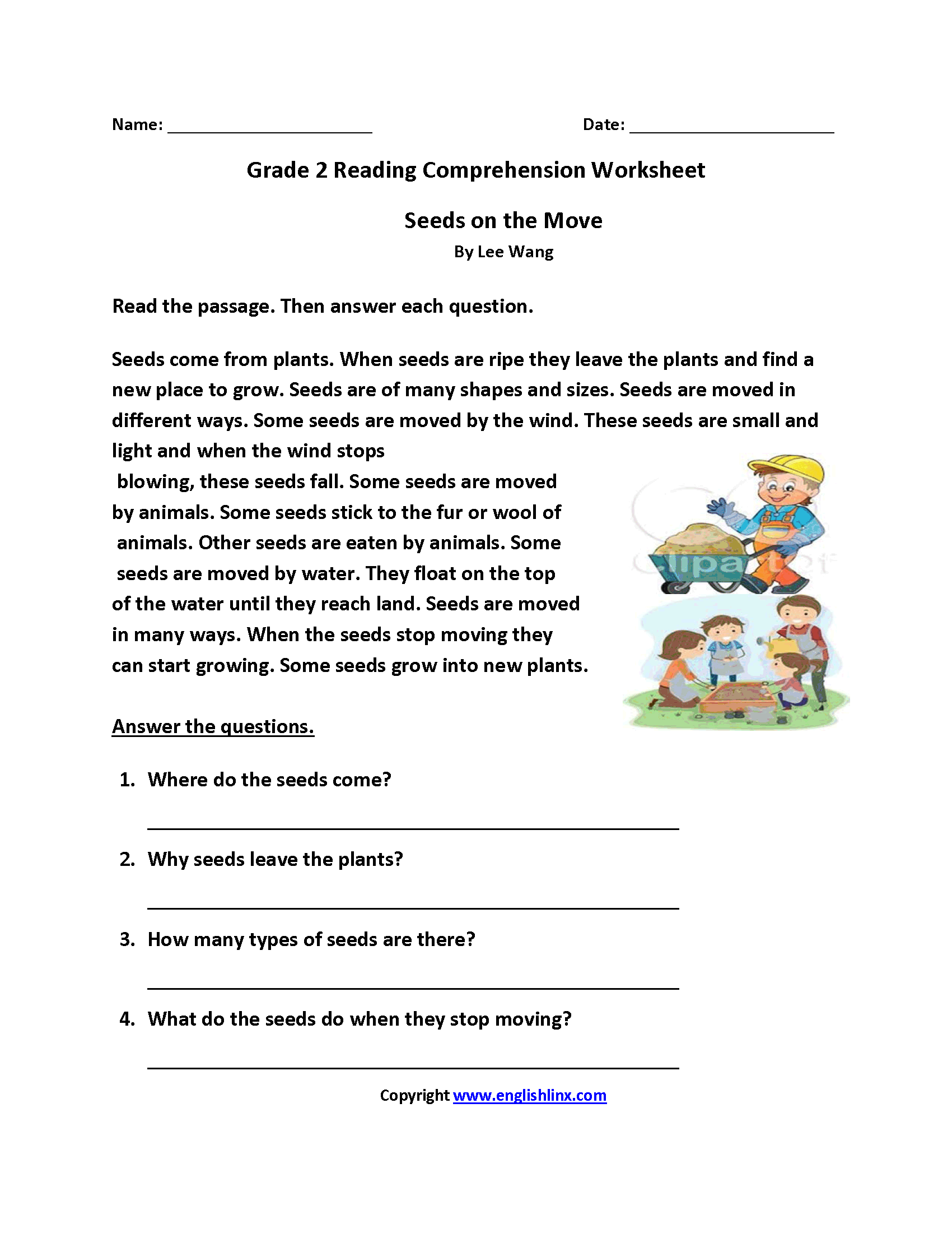 Reading Worksheets Second Grade Reading Worksheets