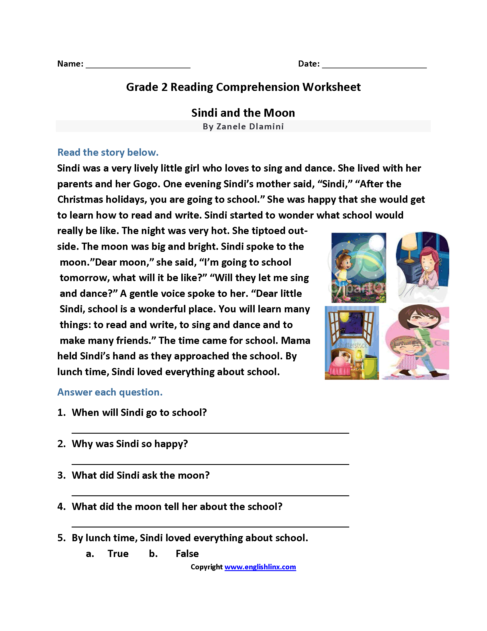 2nd grade reading comprehension worksheets