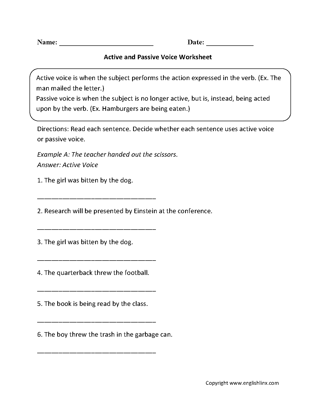 Passive Voice Chart Pdf