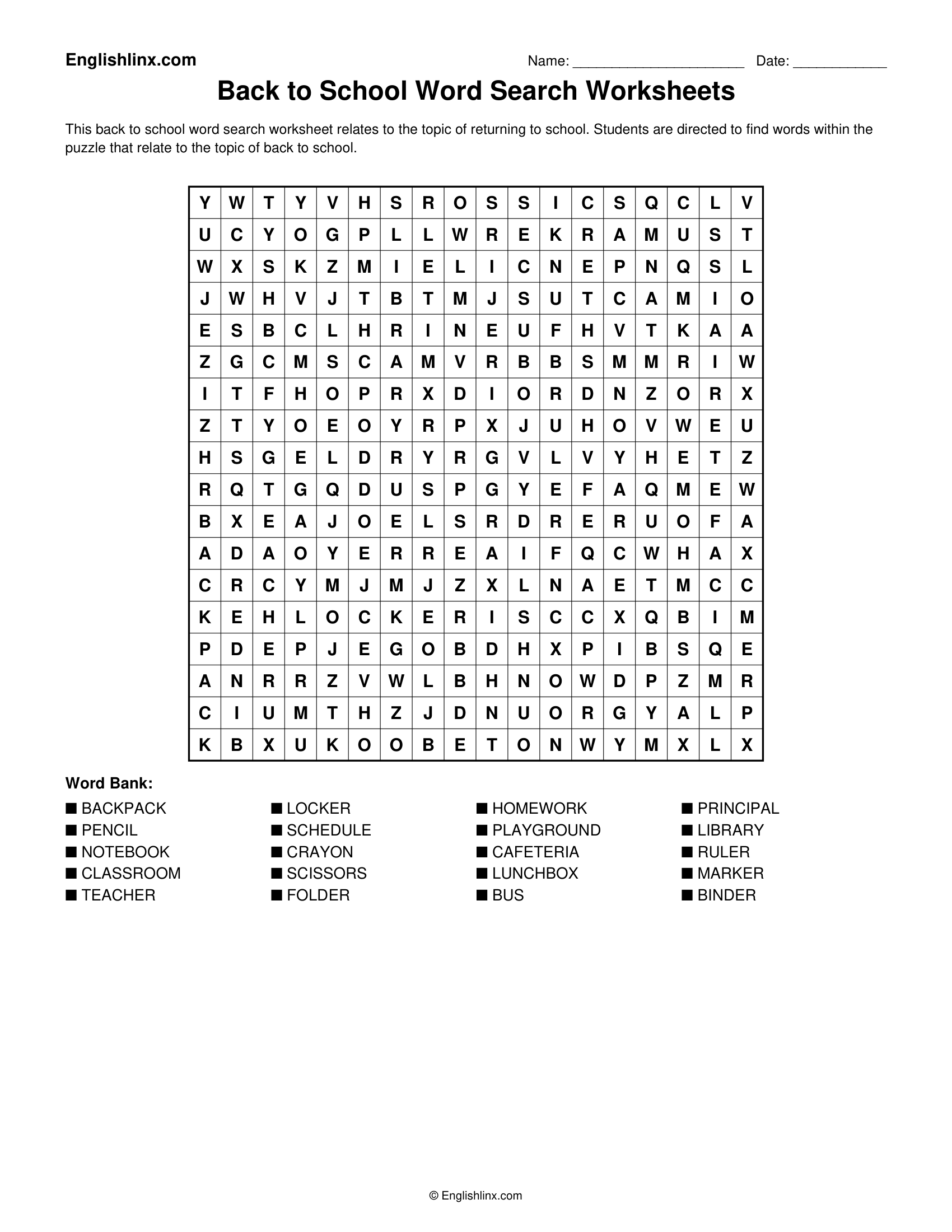 Antonyms Word Search Worksheets