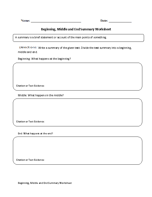 Englishlinx Summary Worksheets