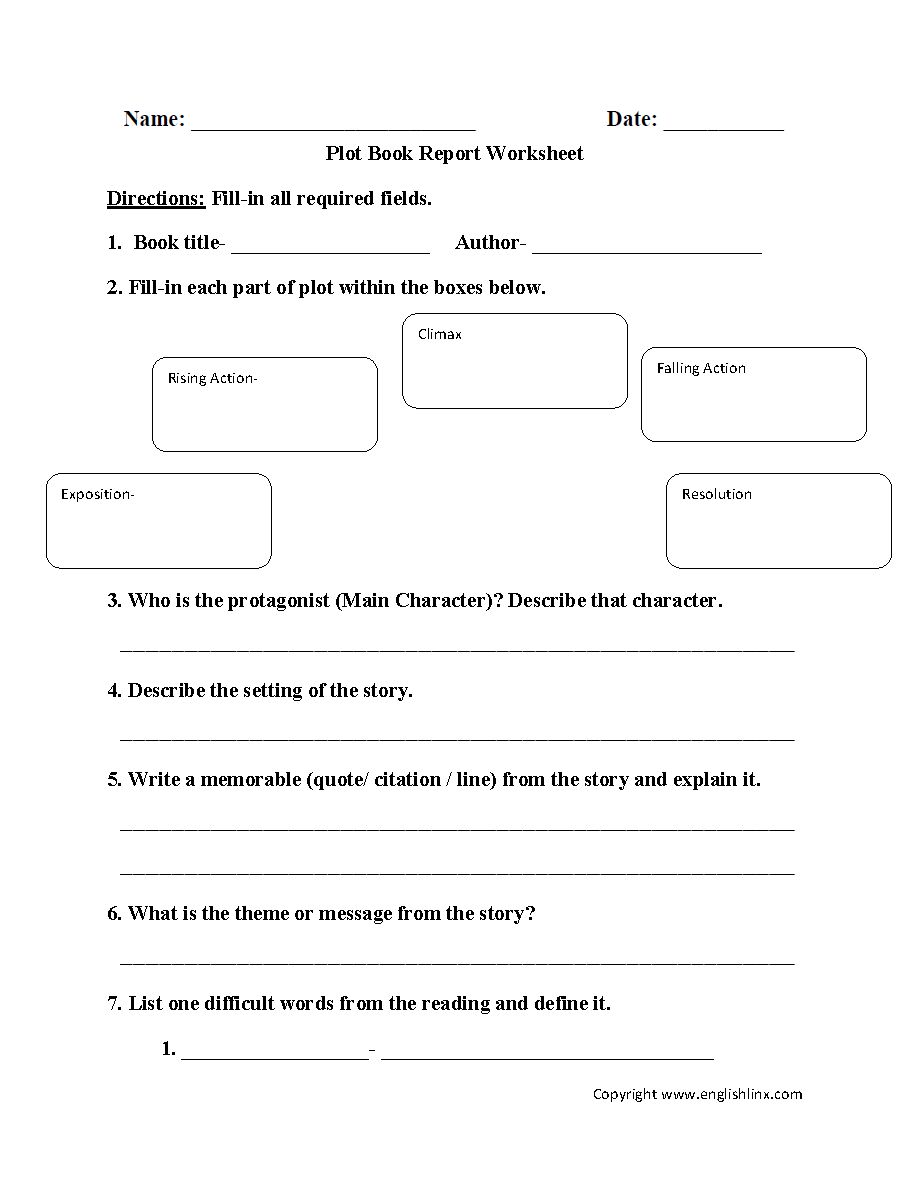 Reading Worksheets Plot Worksheets