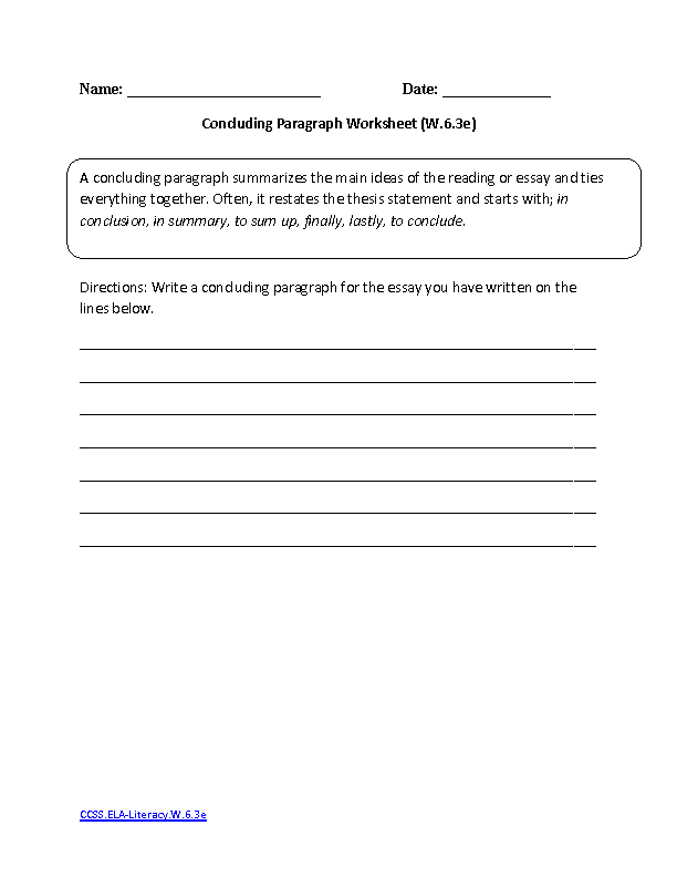Printable Sixth Grade (Grade 6) Worksheets, Tests, and Activities