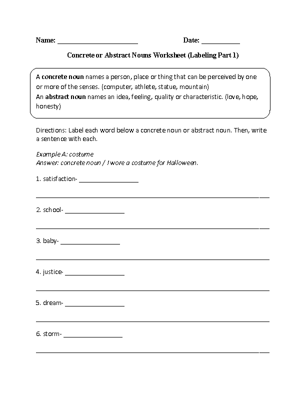 concrete-and-abstract-nouns-worksheet