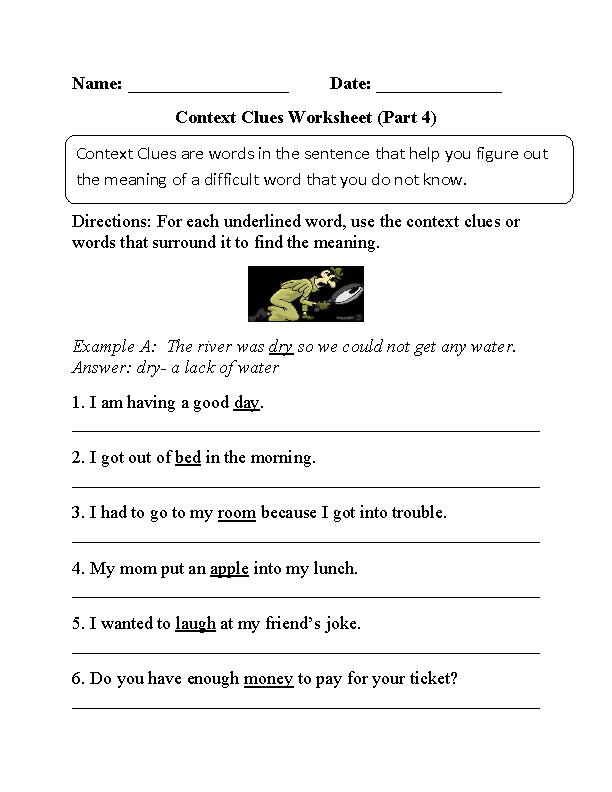 Context Clues Worksheets Context Clues Worksheets Part 4 Beginner