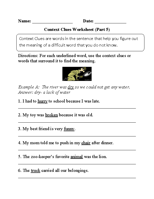 Englishlinx Context Clues Worksheets