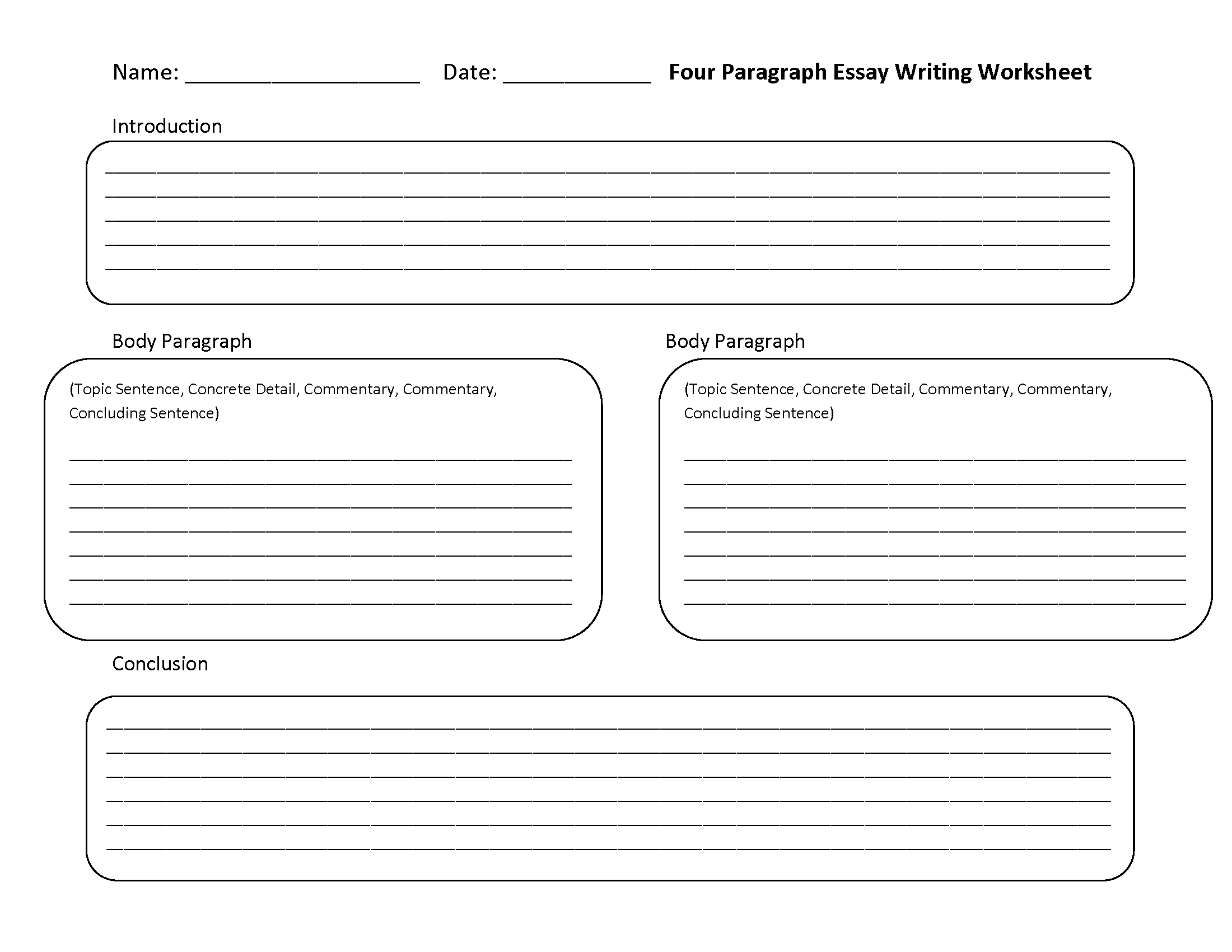 free essay writing worksheet