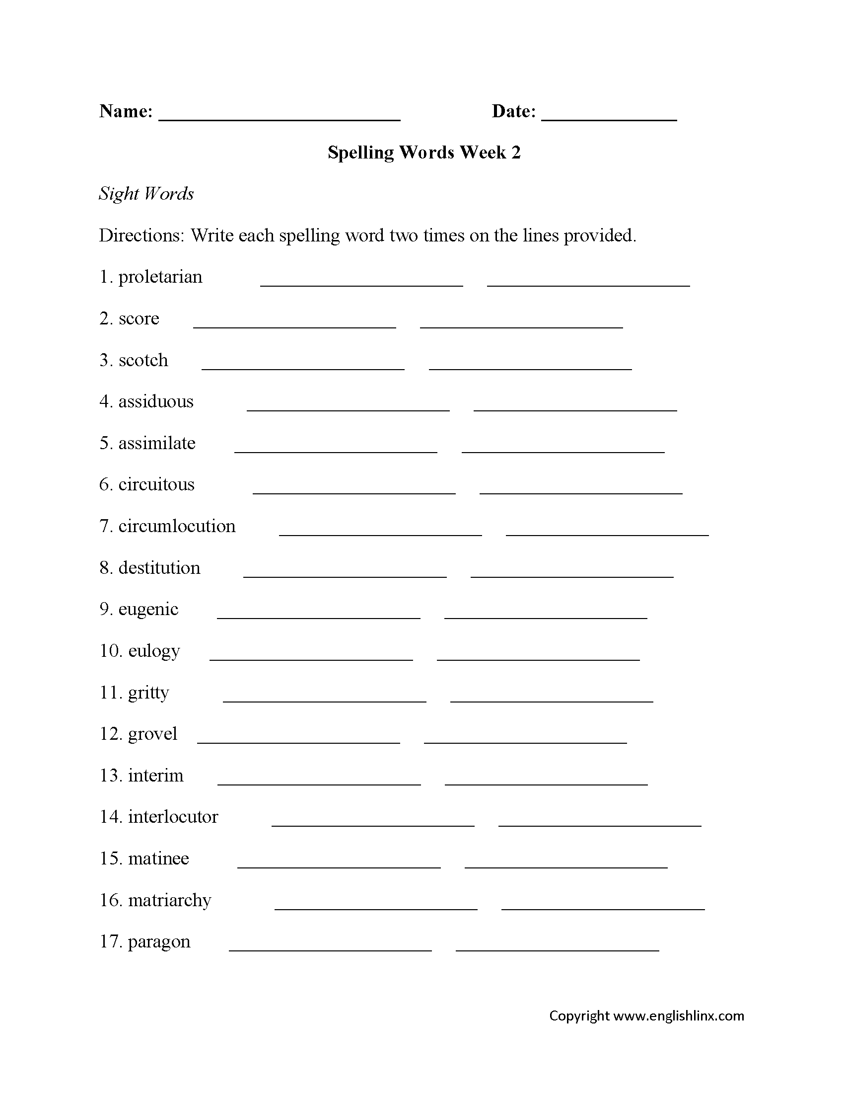 Grade 12 Spelling Worksheets - 15 Worksheets.com