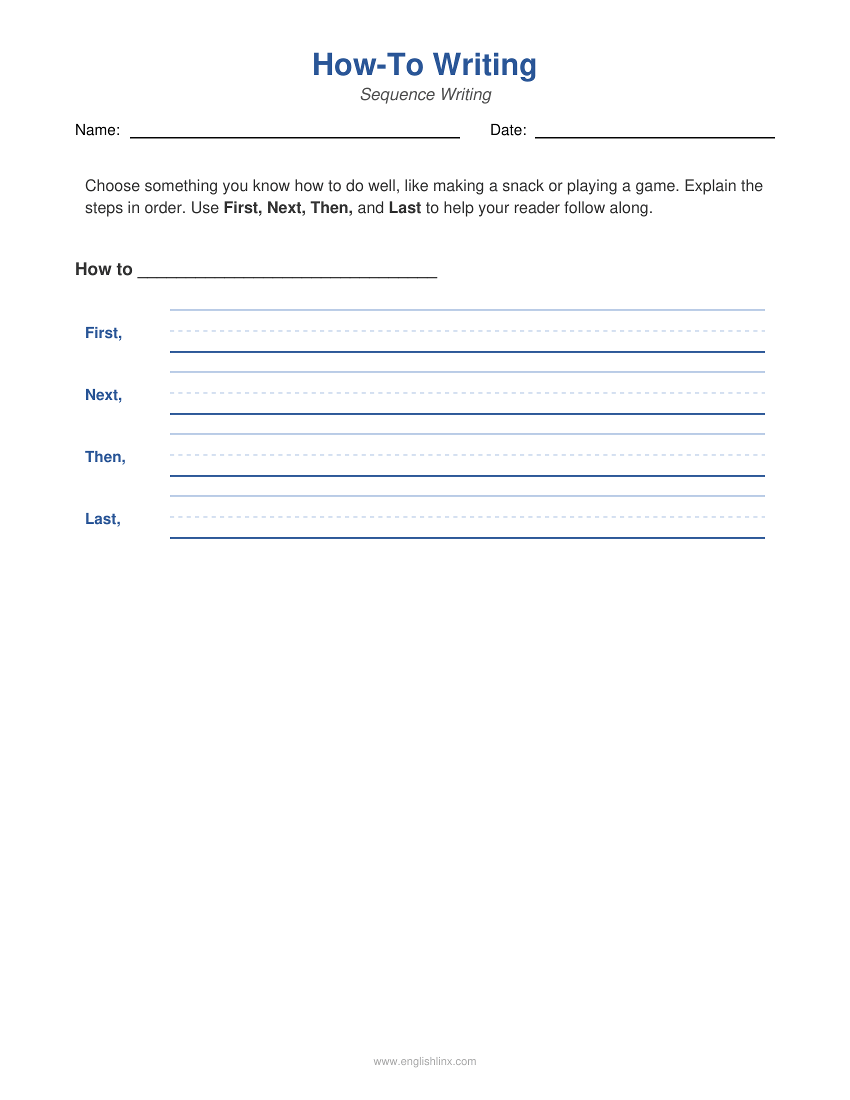 How To Writing 2nd Grade Writing Worksheets