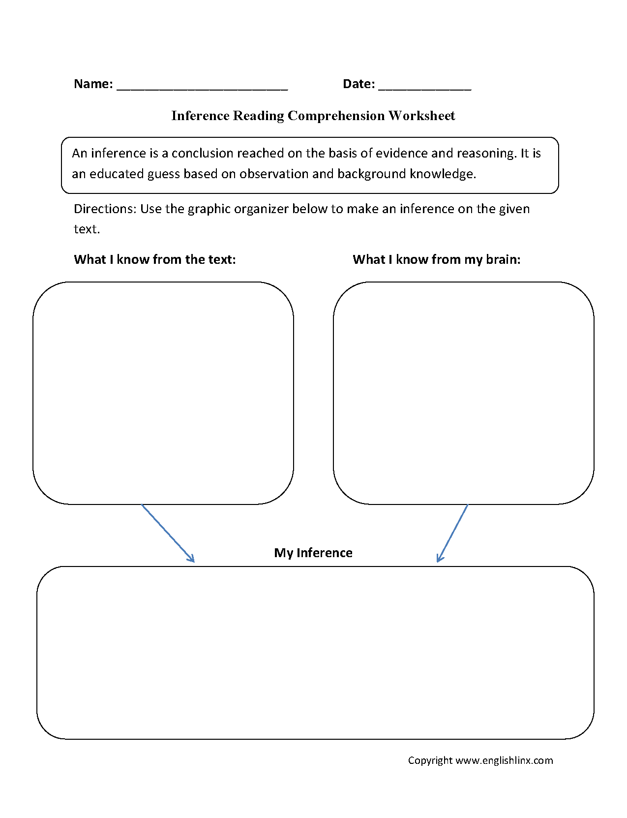 Reading Comprehension Worksheets  Inference Reading Comprehension In Observation Vs Inference Worksheet