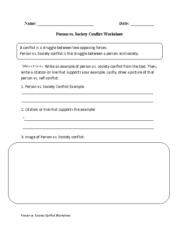 Person vs. Society Conflict Worksheet
