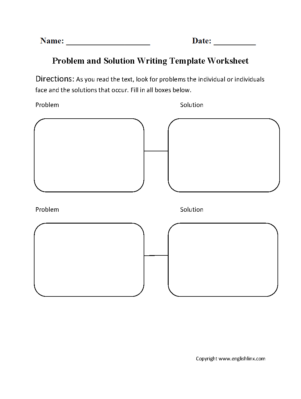 Writing Template Worksheets Problem And Solution Writing Template