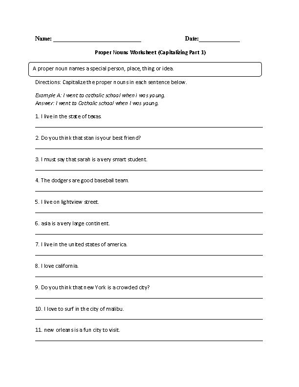 Proper Or Common Nouns Worksheet Common And Proper Nouns Interactive Worksheet Princess Chang