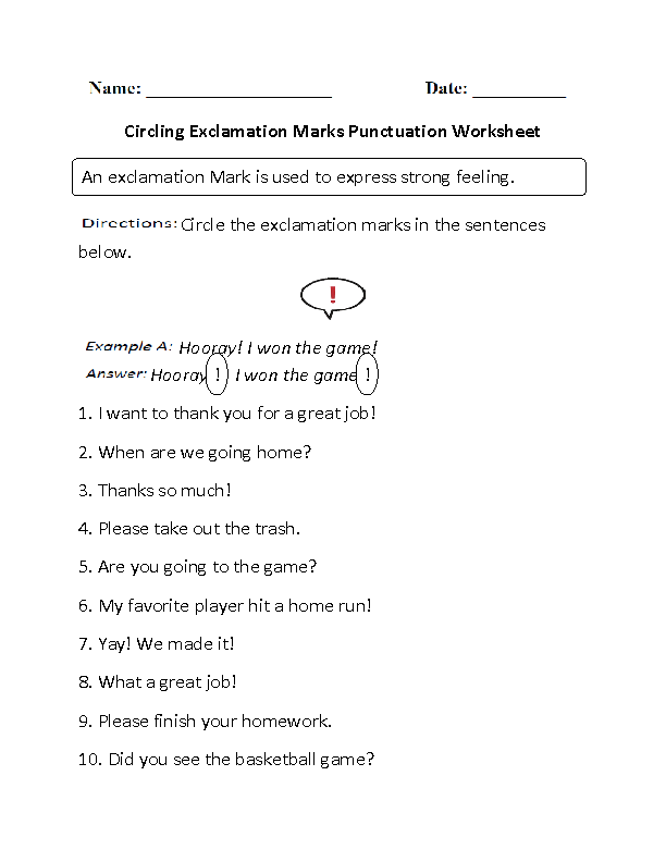 Englishlinx.com | Punctuation Worksheets