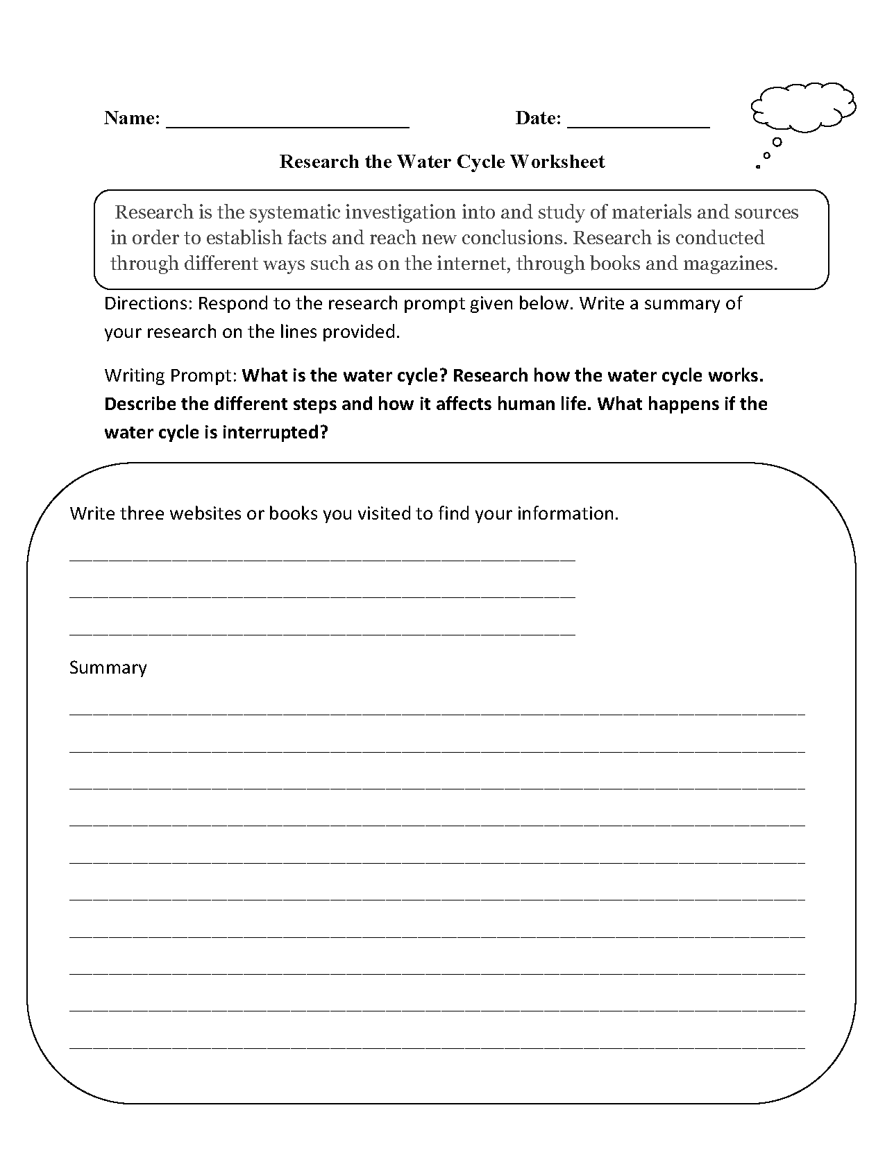 Water Cycle Worksheet 2nd Grade Worksheets For Kindergarten