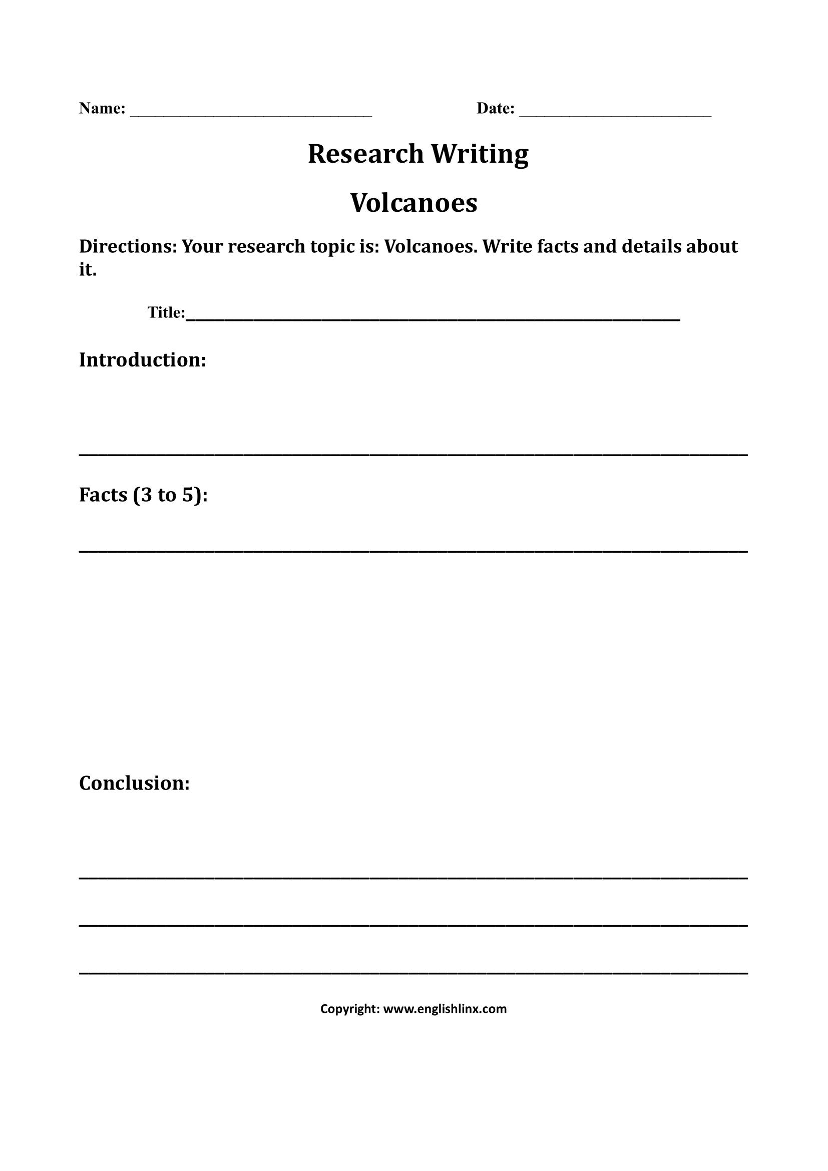 Research Writing 3rd Grade Writing Worksheets